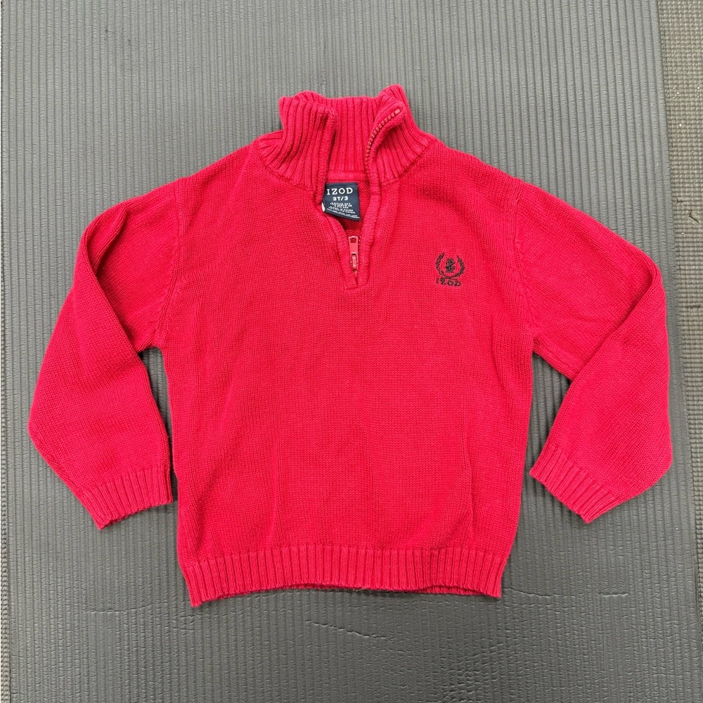 IZOD 1/4 Zip Red Sweater 3T
